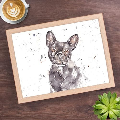lesser and pavey LP48739 Lap Tray | French Bulldog design | 1 Pc, White