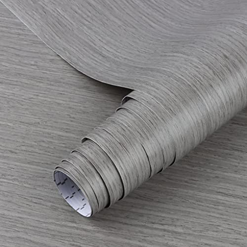 Arthome vinilo adhesivo muebles Gris Madera 44cmx3m Papel Pintado Autoadhesivo,Contacto Papel Adhesivo Impermeable Decorativo Para Encimeras Armarios,Fácil Limpiar Cubre Paredes Desmontable