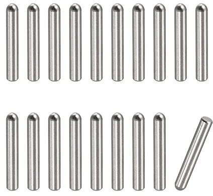 sourcing map 2x14mm Goujons Goupilles, 20pcs 304 Acier Inox Rond Tête Plat Chanfreiné Terminal Cheville Broche Bois Superposé Lit Étagère Chevilles Support Étagères Attacher Éléments