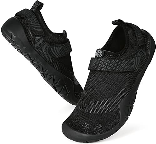 Eagsouni Barfußschuhe Herren Wassersportschuhe Damen Minimalschuhe rutschfest Fitnessschuhe Tragbar,Schwarz,Gr.40