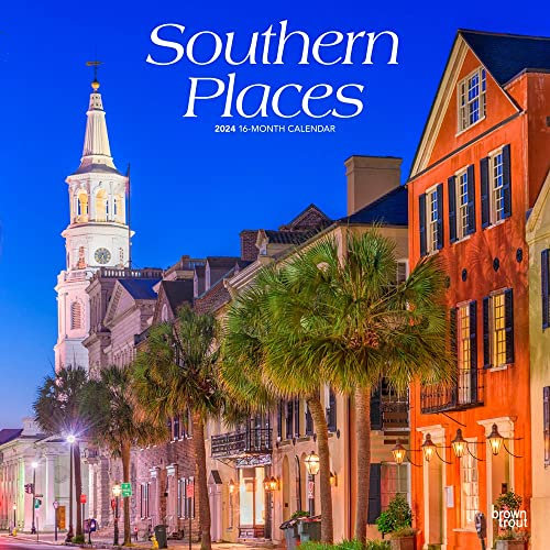 Southern Places | 2024 12 x 24 Inch Monthly Square Wall Calendar | BrownTrout | USA United States of America Scenic Nature