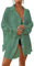 Bsubseach Frauen Button Down Strand Shirt Cover Up für Bademode Bluse Tops Grün