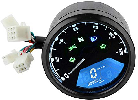 Universal Motorbike Fuel Gauge,Universal Motorcycle LCD Digital Display Speedometer Odometer Tachometer Fuel Meter Gauge