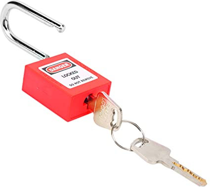 Candado de Bloqueo de 38 Mm, Candado LOTO de Ingeniería de Seguridad de Aislamiento para la Fabricación de Maquinaria (Rojo)