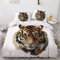 YASMENG Tiger Bettwäsche 135x200 Tiermotiv Braun Weiß 3D Bettbezug Set Weich Flauschig Mikrofaser Bettwäsche 2teilig für Geschenke Zimmer Deko mit Reißverschluss und 80x80 cm Kissenbezug