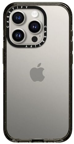 CASETiFY Impact Case for iPhone 15 Pro [4X Military Grade Drop Tested / 8.2ft Drop Protection] - Clear Black