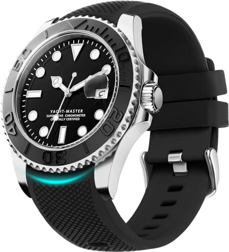 Fullmosa Bracelet de montre en silicone de 24mm, bracelet montre silicone pour femme et homme, noir, 24mm, Classique