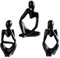 Wenrou 3 Stück Schwarze abstrakte Kunstskulptur, Modern Abstract Kunst Skulpturen Deko, Skulpturen in Schwarz, Abstrakte Resin Skulptur, Ornamente, Moderne Heimdekoration, Schreibtisch-Dekoration