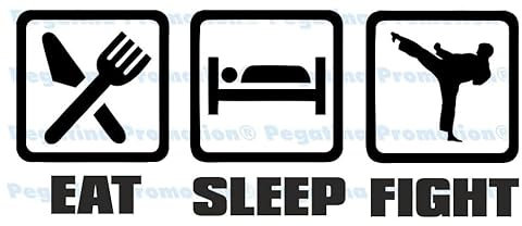 Rakelfix Eat Sleep Fight Fightsport Hobby Aufkleber, ca.20 cm breite Hobbys Auto Autoaufkleber Sticker Heckscheibe Lack Vinyl Sport Sportaufkleber Auto-Aufkleber von ® Aufkleber mit Verkleb