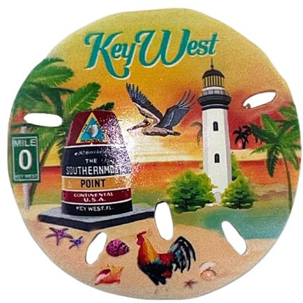 Key West Sandollar Fridge Magnet, Unique Collectible Souvenir Accessory, 3 Inches