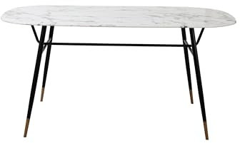Dynamic24 Tisch 160x90 Glastisch Marmoroptik Küchentisch Speisetisch Esstisch Esszimmer