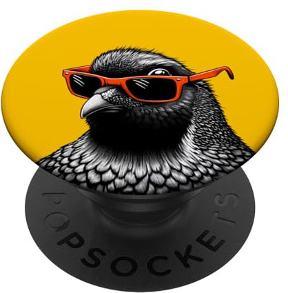 Coole Grafik mit Moorhuhn und Sonnenbrille PopSockets mit austauschbarem PopGrip