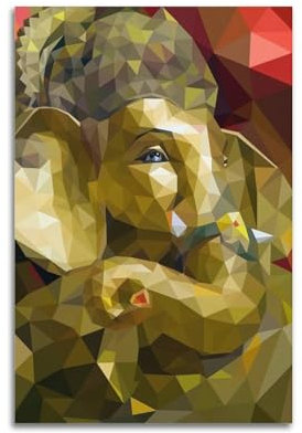 SANWYA Lord Ganesha indischer Buddhismus, Kunst, Wohnzimmer, Schlafzimmer, Poster, Gemälde, dekorativer Maldruck, Leinwand, Wand, 40 x 60 cm