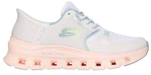 Skechers Damen Glide-Step Pro Turnschuhe, Natural Mesh/Multi Trim, 38.5 EU