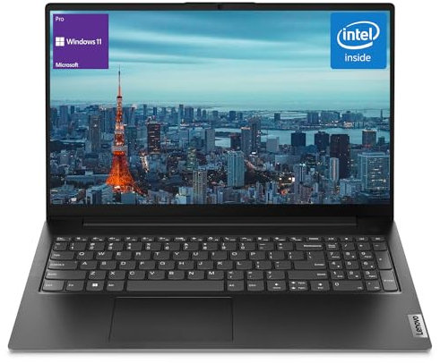 Lenovo V15 Business Portable Laptop, 15.6 FHD Anti-Glare Display, 8GB RAM, 256GB SSD, Intel Dual Core Processor, Ethernet RJ-45, Windows 11 Pro, Type-C, HDMI, Webcam, Black