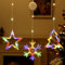 Lewondr LED Sterne Weihnachtsbeleuchtung,3 Stück Weihnachtsdeko Fenster Licht mit Saugnäpfe, Timer,Batteriebetrieben,Fenster Lichterkette Innen für Weihnachten Deko,Balkon,Party,Hochzeit,Bunte Lichter