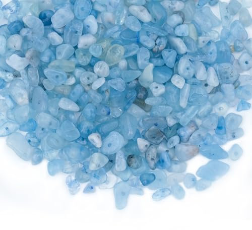 300 Stück Edelsteinperlen Mit Bohrung Edelsteine Mit Loch Unregelmäßige Edelstein Perlen Zum Auffädeln Edelsteinperlen Mit Loch Für Die Schmuckherstellung,Ohrringe,Ring,Diy-zubehör (hellblau)