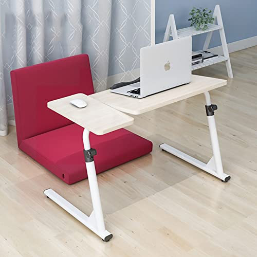 KHLMSRXJ Rollbarer Betttisch, höhenverstellbarer Laptop-Schreibtisch mit neigbarer Schreibtischplatte, Tabletttisch, Verstellbarer Sofa-/Bett-Beistelltisch mit Rädern, Laptopwagen, mobiler