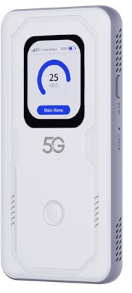 Mobile WiFi 6 Schermo Touch Portatile Hotspot 5G LTE Sim Router 2Gbps,6000mAh Batteria Ricaricabile, Modem USB wireless,Senza Configurazione,per Viaggio e sul Lavoro.non navigare, modifica APN