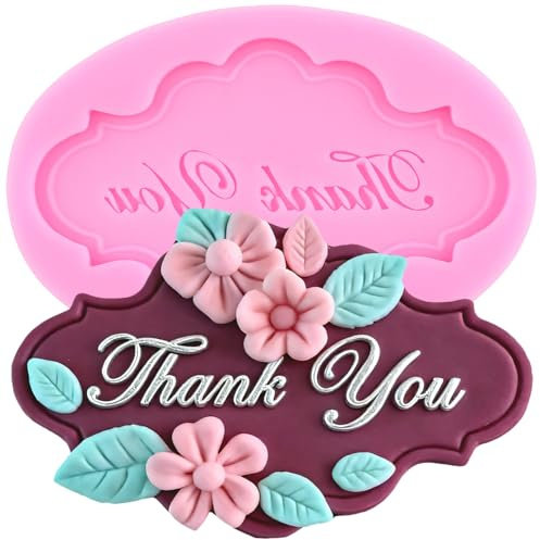 XMOLDNMS Thank You Silicone Moulds Letter Fondant Mould for Sugar Cake Decorating Cupcake Topper Chocolate Gum Paste Candy Polymer Clay