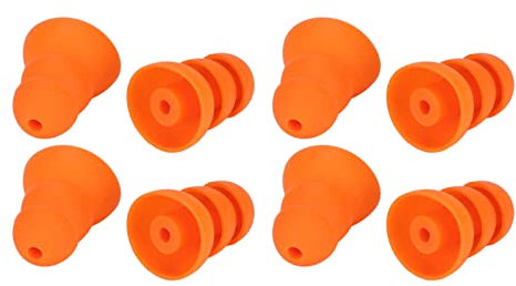 Silicone Earbud Tips Replacement for Noise Reduction Earplugs 8pcs Orange Stable Bass Comfortable Earphone Accessories 2.0-3.5mm Earbud