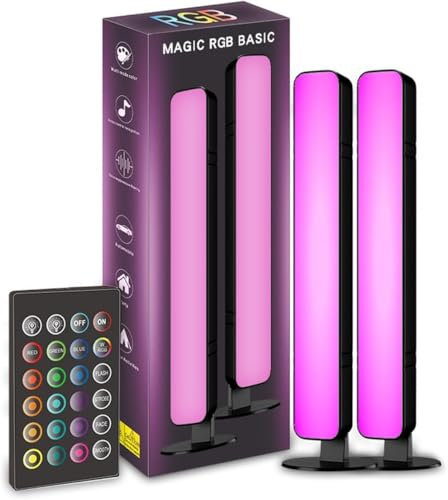 WEITINX Moder LED Light Bar, Music Sync RGB IC Light Bar, USB Ambient Lamp, Color Changing Gaming TV Backlight with Remote Control, 16 Million Colors for Room Gaming Decoration