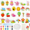 Seenelling 24 Sets Ceramics to Paint Kids Arts and Crafts Painting Kit Unpainted Plaster Statues Paint Your Own Ceramics DIY Paintable Plaster Figurines for Boys Girls Party Decor (Classic)