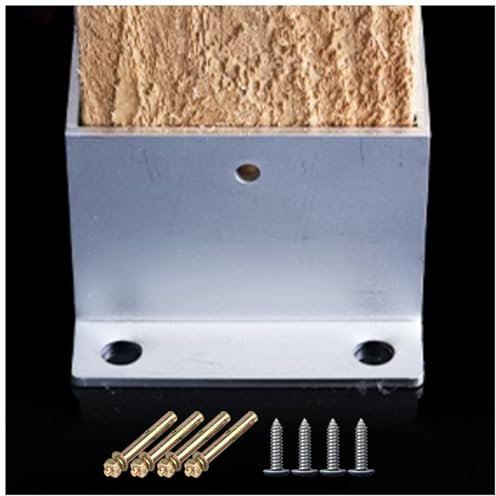 (en:Heavy Duty Pergola Post Base Cover, Newel Post Base Trim, Square Bolt Down Column Base Sleeve for Deck/Porch Handrail, Trellis Fence (Color : Silver, Size : 5cm(1-15/16) W))