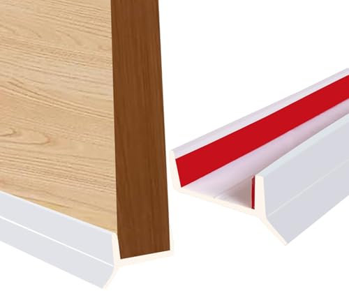 Joint Plinthe Cuisine Profil D’étanchéité pour Socle Cuisine pour Plinthe de 15mm 16mm 17mm pour Bas de Plinthe Sous Placard (Blanc, 4M)