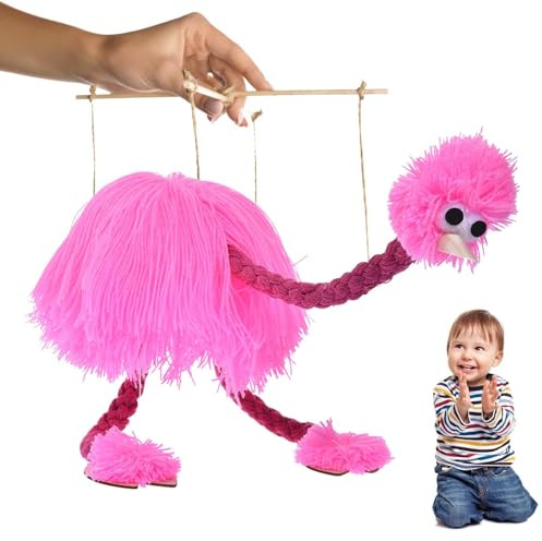 Straußenpuppe - Handgemachtes Seilspielzeug | Interaktive Straußenpuppe für Männer, Frauen und Kinder | Lustige Theateraufführung, Geburtstagsgeschenk, Unterhaltung