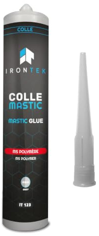 Mastic Colle Joint MS Polymère Gris - IRONTEK - 290 ML | IT123 | Adhérence sans Primaire | Peignable immédiatement | Résistance UV | -40°C à +100°C