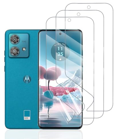 Hhfcryst Protector de Hidrogel Protector para Motorola Edge 40 Neo, 3 Piezas TPU Protectores de Pantalla HD Transparente Suave (Vidrio no templado)