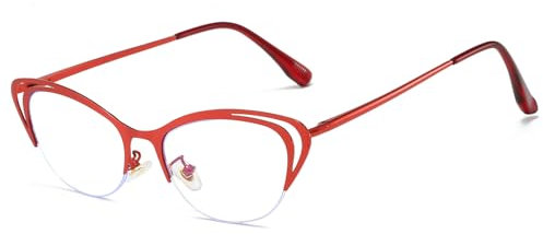 LJCZKA Kleine Blaulichtfilter Brille Katzenauge für Damen Retro Katzenaugen Brillengestelle Damen Ohne Stärke Frauen für PC, TV and Handy