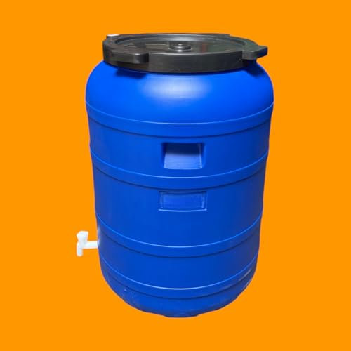 FUT Plastique XXL 420 litres avec Couvercle à Visser et Robinet – Baril Alimentaire Grande Capacité – Stockage Eau, Huiles, Aliments, Solides – Haute Résistance et Étanchéité