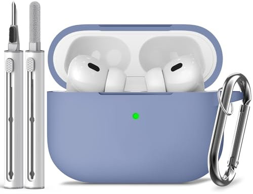 Inesore Compatible with Airpods Pro 2nd/1st Case Cover,Silicone Protective Case for Apple Airpods Pro 2nd/5st Generation Charging Case with Keychain and Cleaner Pen