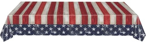 Muteitt Tischdecke Zum 4. Juli, Tischdecke Amerikanischer Flagge, Tischdecke Usa-sternstreifen Für Dekorationen Zum Unabhängigkeitstag 4. Juli