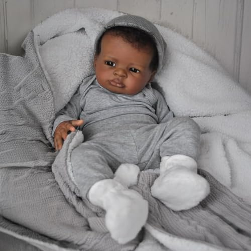 WKYUWS Reborn Dolls Boys 49cm Reborn Puppen Mädchen Weiches Vinyl Silikon Lebensechte Reborn Baby Puppen Augen geschlossen Realistisch Schlafende Baby Puppe Neugeborene Echte Baby Puppen