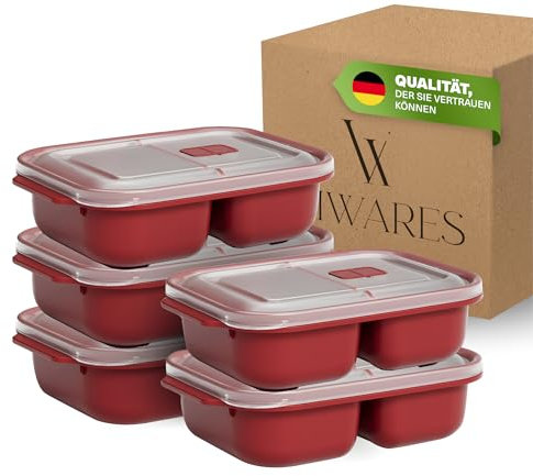 Viwares Bento Box 1200 ml mit Fächern – Lunchbox 5er Set, mikrowellengeeignet, auslaufsicher, BPA-frei, stapelbar, ideal für Kinder, Meal Prep, Schule & Büro