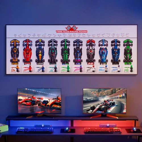 Wand-Bilderrahmen passend für LEGO Speed Champion F1 Serie, Schautafel / Ausstellungsständer, zerstörungsfreie Aufbewahrung, fertig zum Aufhängen, ideale Dekoration für Autofans (kein Modell)