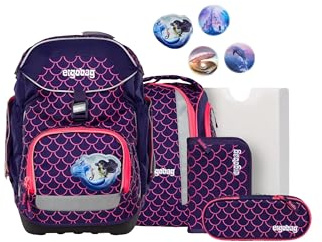 ergobag Schulranzen-Set Pack Set | Ergonomischer Schulrucksack, flexibles 6-teiliges Set für die 1. Klasse Grundschule, geeignet für Mädchen und Jungen