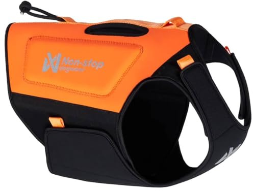 Non-stop dogwear Protector Neopren Hundeweste, Orange/Schwarz, Wasserdicht, Mit Reflektierenden Streifen, Klettverschluss, Für Outdoor und Sicherheit, XS-XL (L)