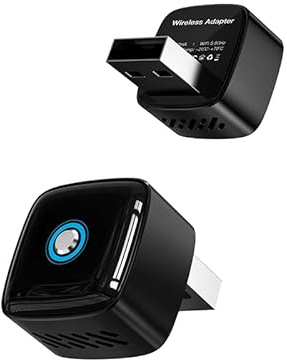 Pisendra 2026 Wireless CarPlay Adapter UK, Android Auto Wireless Adapter, 2-in-1 Wired to Wireless Dongle for Factory Wired Cars, Dual-Device Memory, One-Tap Switch, 5.8GHz, OTA, Black