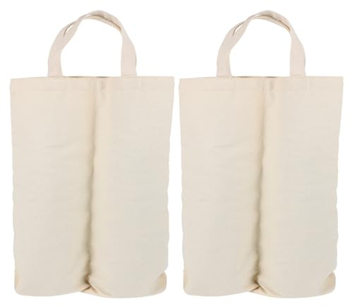CORHAD 2Pcs Portable Canvas Wine Tote Bag with Handle 2 Bottle Wine Carrier Bag with Divider Beige 35X28Cm Suitable for Bottle Storage and Festival Wrapping