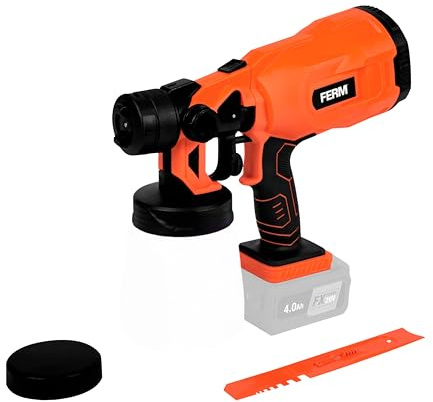 FERM Akku-Farbspritzpistole 20 V – 800 ml Sprühsystem mit 2,5 mm Düse, 3 Sprühmuster, Einstellbarer Farbfluss, kompatibel mit AX-Power & FX-Power, ohne Akku & Ladegerät SGM1018