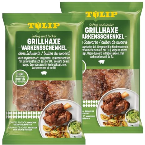Tulip 2x 500g Schweinehaxe ohne Schwarte - Grillhaxe vorgegart tafelfertig