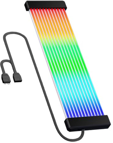 RGB-LED-Streifen | Neon-Silikon-PC-Gehäuse-Deko - PC Kabelabdeckung für Mainboard | Für Grafikkarte GPU Monitor Schreibtisch Spielzimmer Büro Technik Hobbyisten Streamer