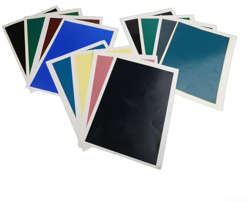 Lot de 12 feuilles de papier de marquage en fibre avec grattoir pour une utilisation sur le verre, le métal, les tasses et la vaisselle, conçu pour des motifs gravés précis et durables