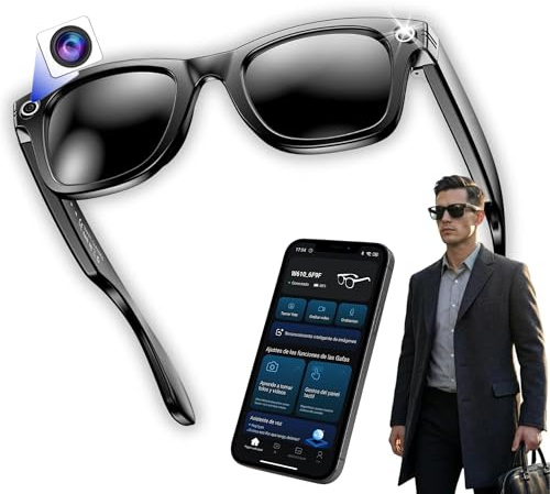 smartia Intelligente Sonnenbrille mit Kamera, Modell 2026 und App auf Spanisch, Bluetooth-Brille, HiFi-Sound, IA GPT 5 integriert durch Stimme, intelligente photochrome Sonnenbrille, Kamera mit 33 MP