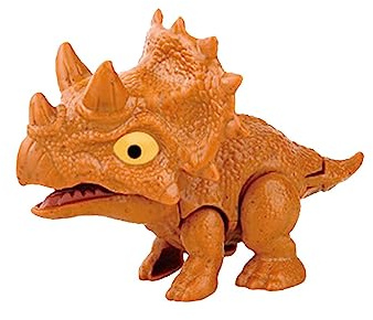 Qectial beißender Dinosaurier Als Interaktives Spielzeug mit Flexiblen Gelenken, Theaterpuppe, Handpuppe, Dinosaurier, Ideal für Jungen Und Mädchen, Brauner Triceratops
