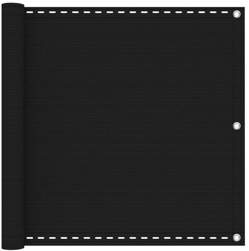 vidaXL Balkonsichtschutz Schwarz 90 x 700 cm HDPE und Aluminium